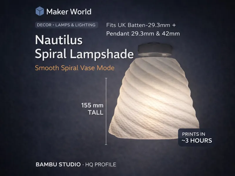 Nautilus Spiral Vase Lampshade (29.3/42mm)