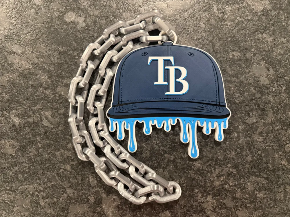 Tampa Bay Rays Drip Baseball Cap Hype Chain - Free 3D Print Model ...