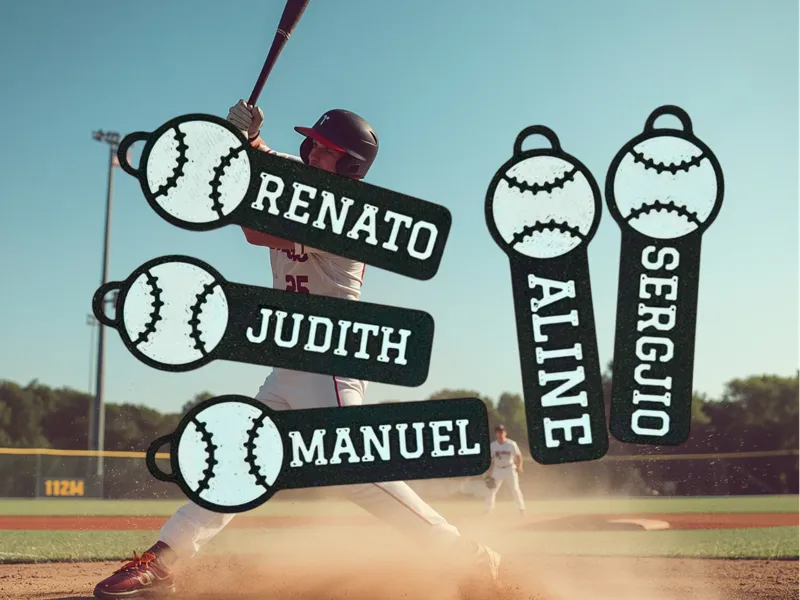 Schlüsselanhänger Baseball 1 mit Namen