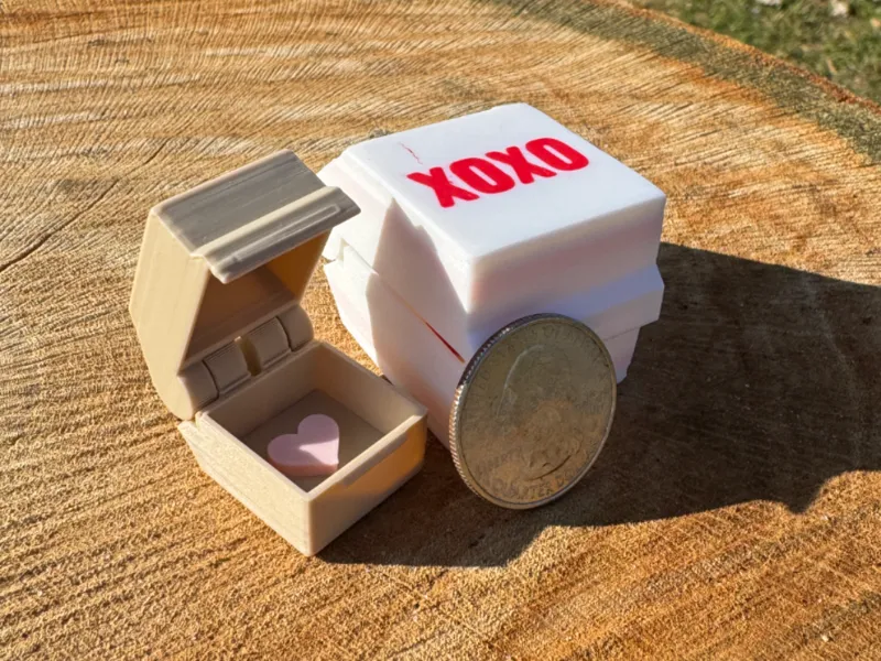 Print in place heart box with latch