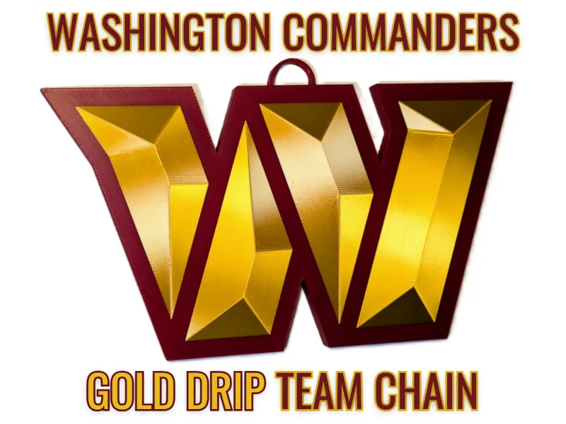 Washington Commanders Gold Drip Team Chain