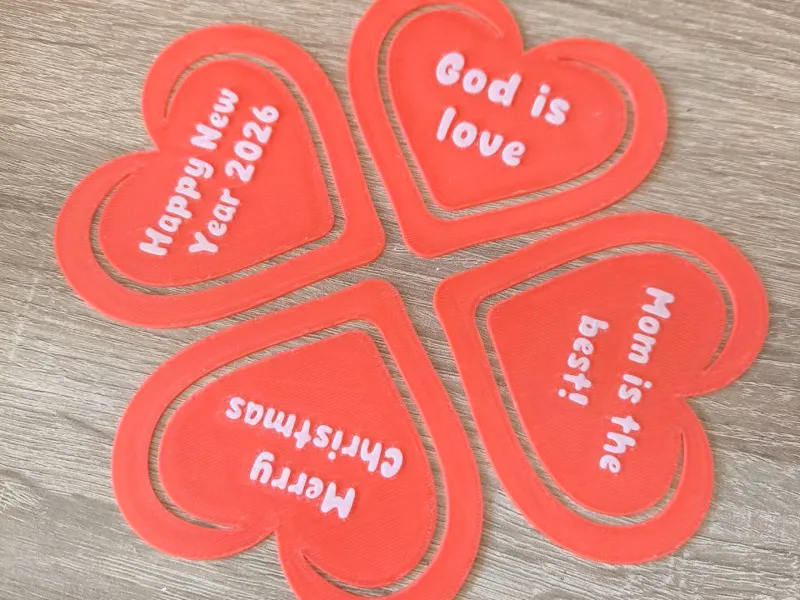 Geschenkklammer oder Lesezeichen mit Liebesmessage