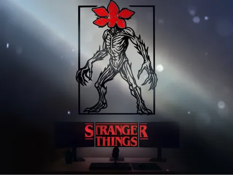 Stranger Things Demogorgon Line Art w/ Stand
