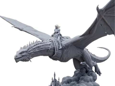 Figura decorativa: Princess Rhaenys & Meleys – The Red Queen — referencia de MakerWorld