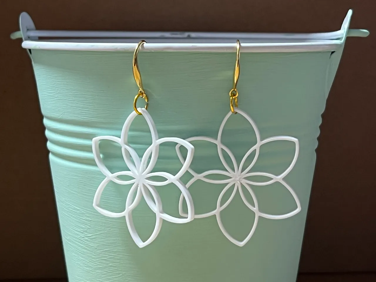 Flower earrings view 2
