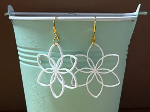 Flower earrings view 2