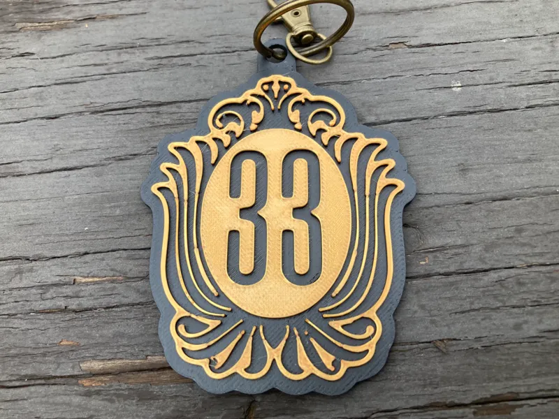 Disneyland Club 33 Logo Keychain