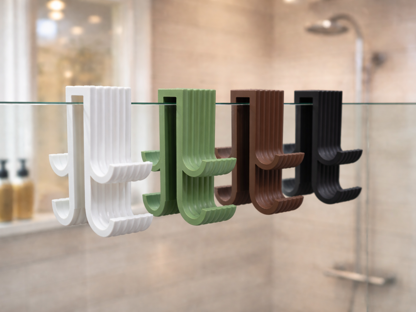 Shower Glass Wall Towel Hook - Double Hanger