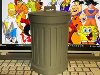 Scalable cartoon trash can in the laminator