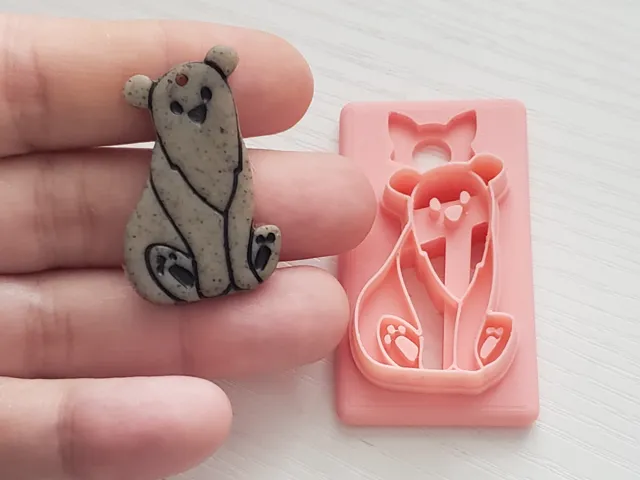 Cute Sitting Bear Polymer Clay Earring Cutter