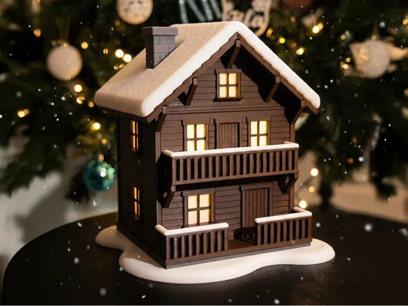 Winter cabin candle light - no AMS