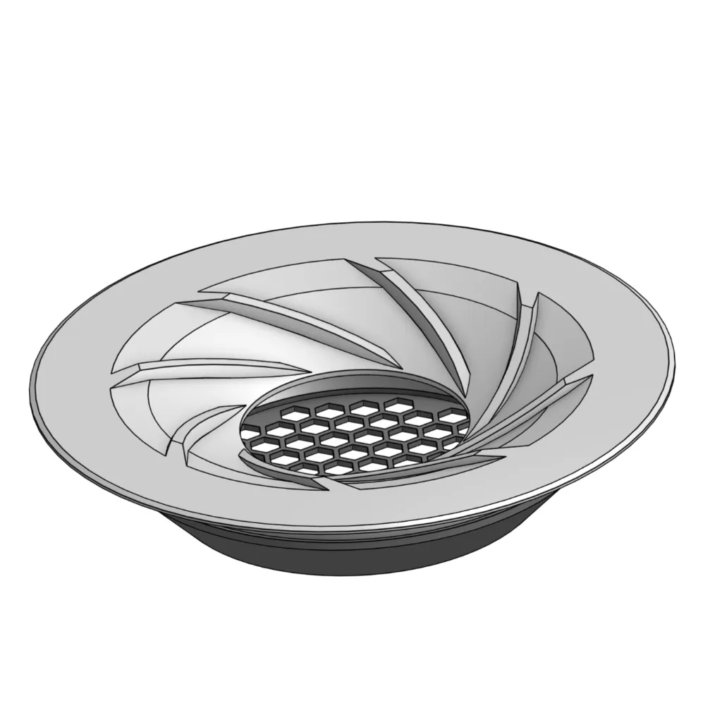 Round swirl sink drain with catcher view 3