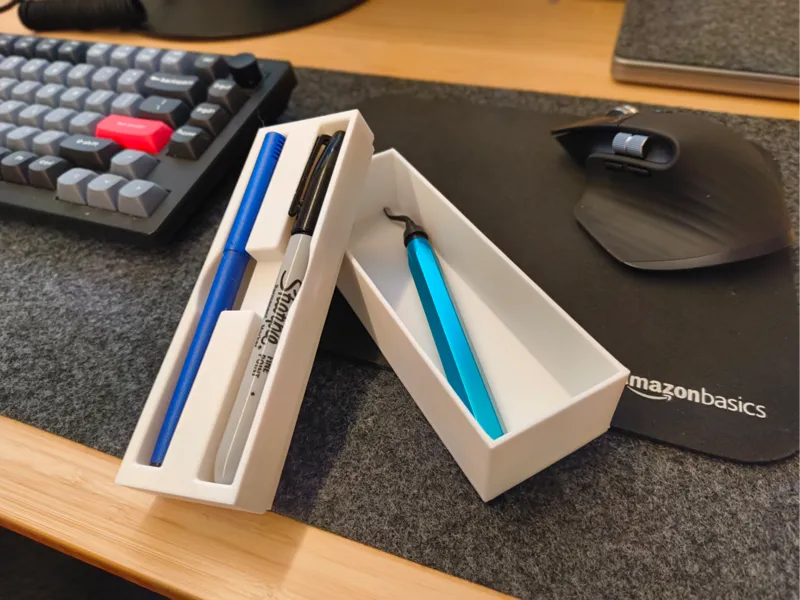 Pen Holder With Hidden Storage