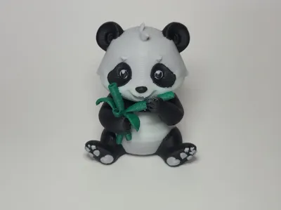 Cute Baby Panda Eating Bamboo