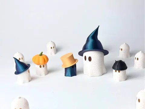 Adorno temático: Ghost with Hat — referencia de MakerWorld