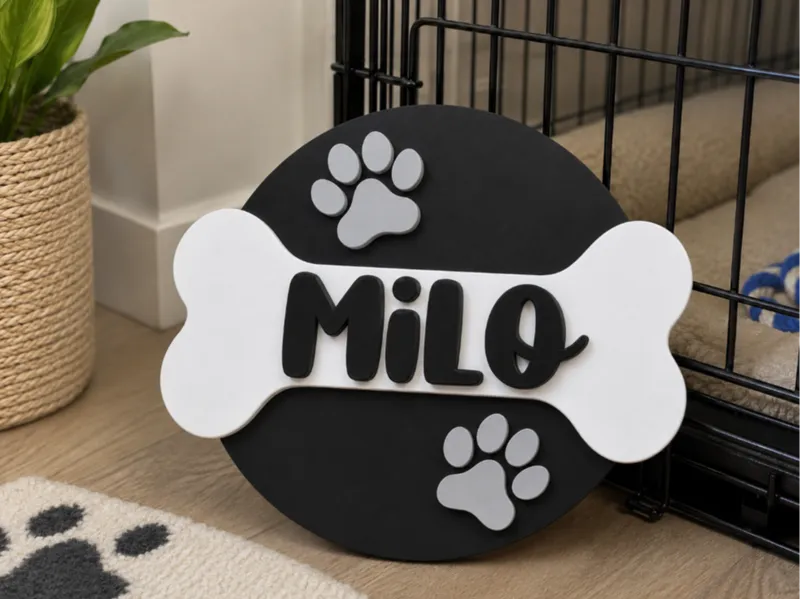 Personalised Paw & Bone Pet Plaque Custom