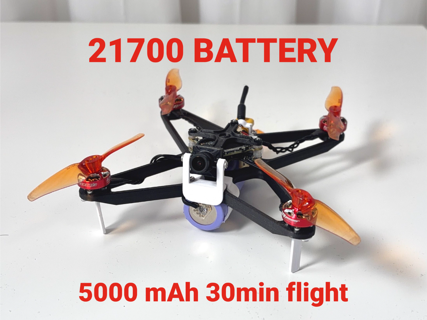 3 inch FPV digital drone frame w 21700 or 1S LiPo