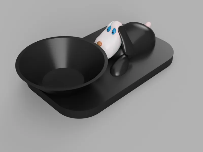 Dog with a bowl