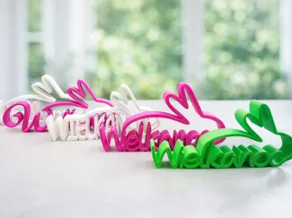 Wielkanoc – dekoracyjny napis 3D z uszami zająca