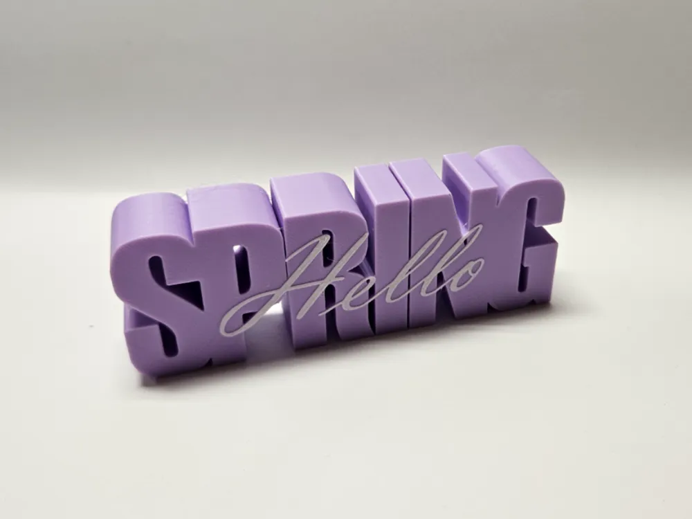 Lettering Hello Spring - Free 3D Print Model - MakerWorld