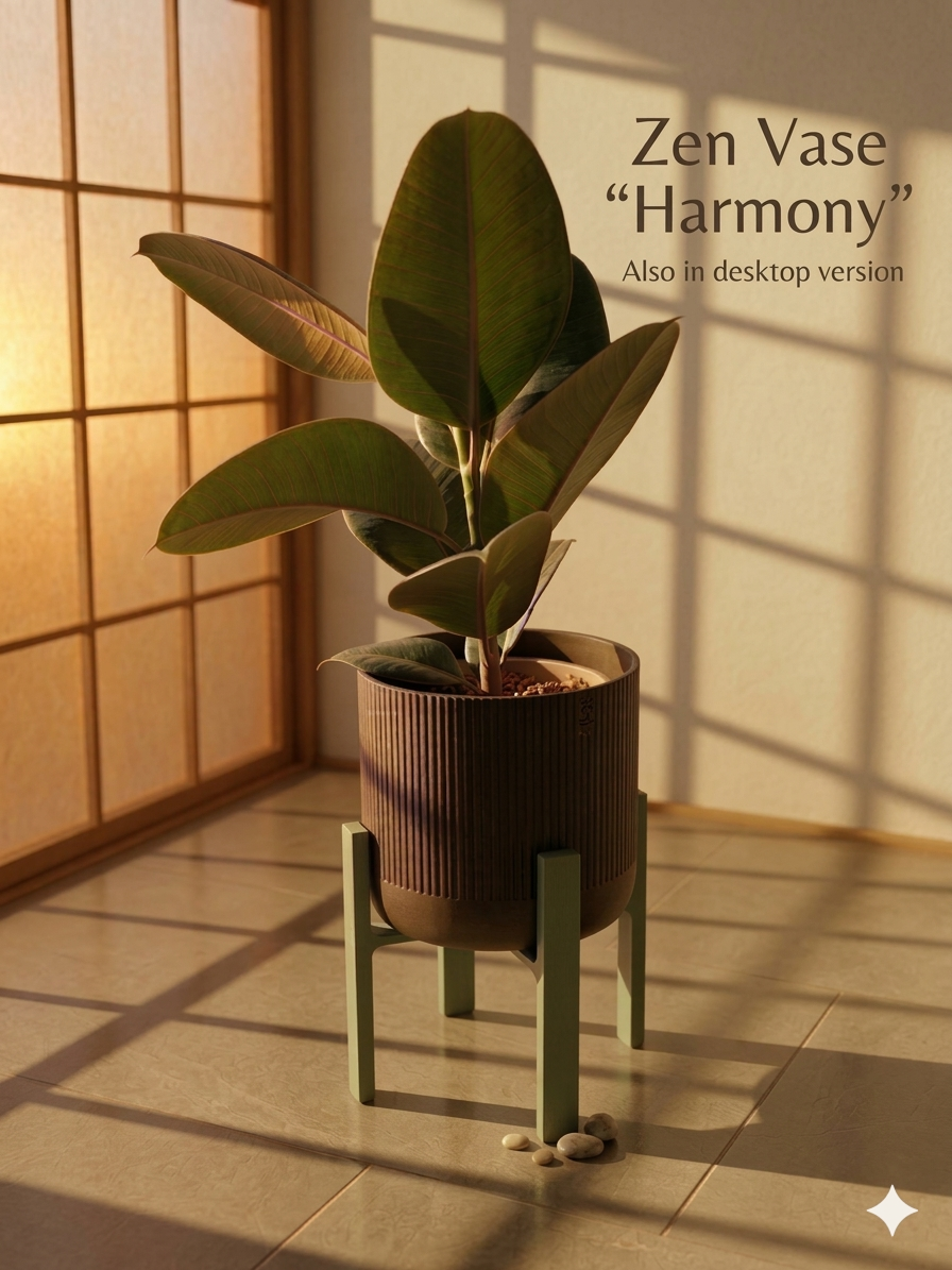 Miniatura 1 do modelo 3D Zen Vase " Harmony " Planter - 2 Measures