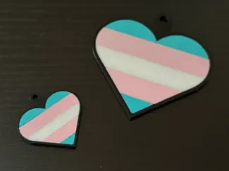 Trans pride heart keychain