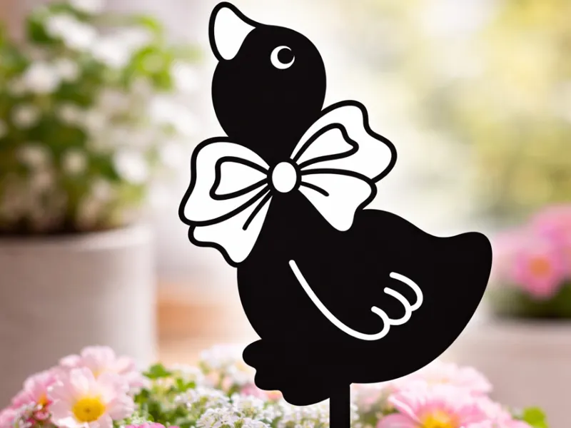 Goose garden decor flower plant