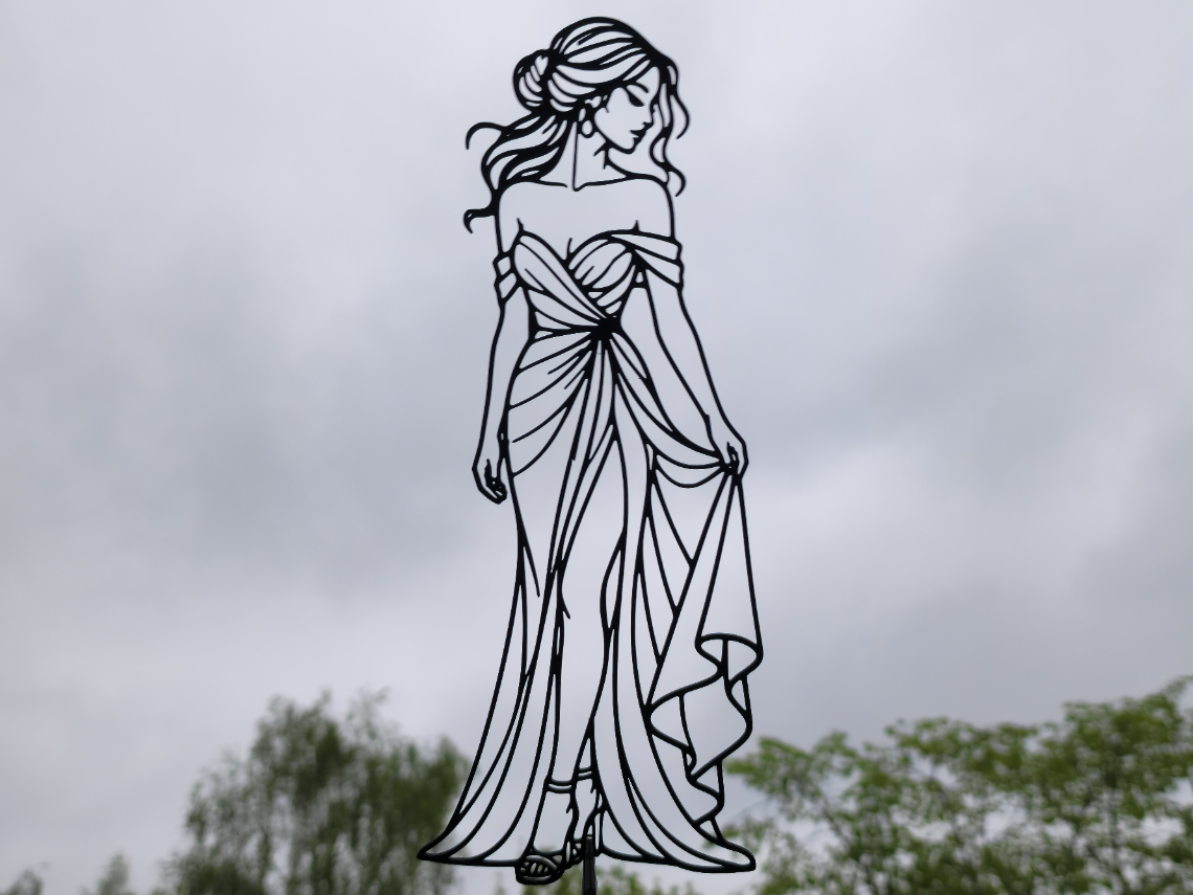 Miniatura 1 do modelo 3D Elegant Woman in Dress 2D Wall Art