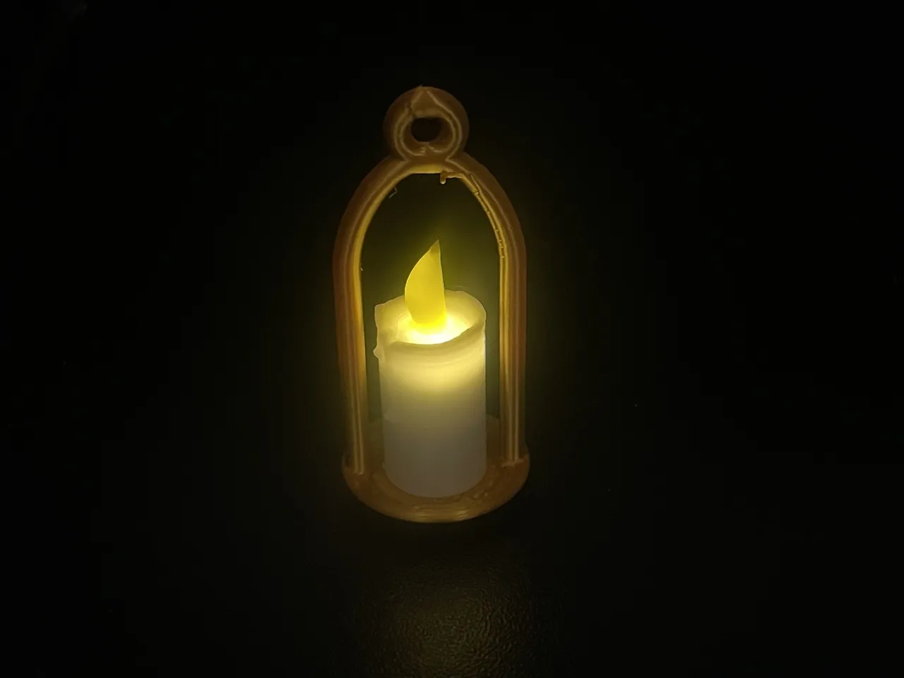 Glowing christmas candle earring with LED view 2
