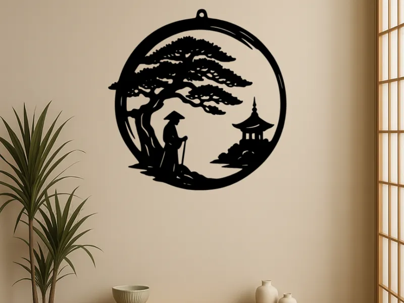 Décoration murale Zen – Samouraï sous  le pin