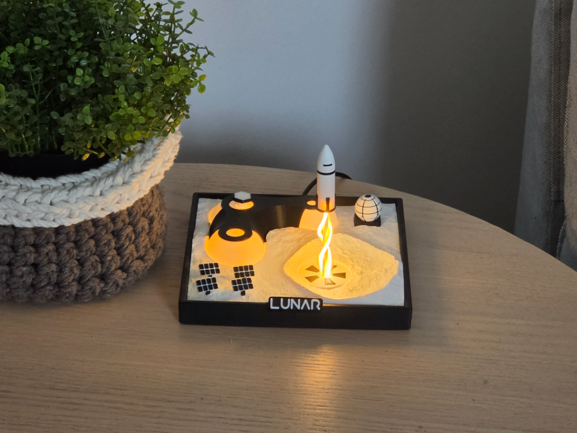LUNAR: Moon Base Desk Lamp - 3D printed Decor, in stock in India