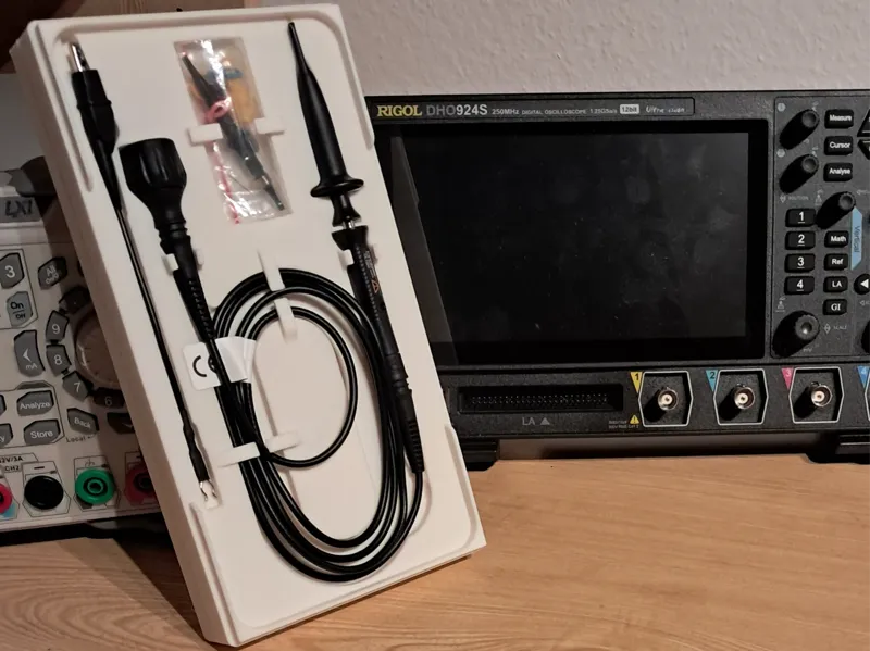 Storage box for oscilloscope probes