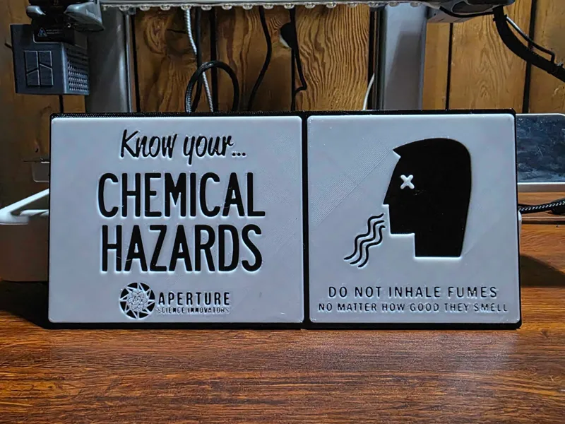 Portal Aperture Science "Chemical Hazards" Sign 