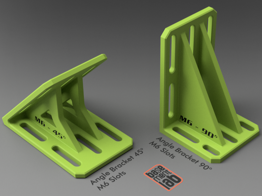 Strong Angle Bracket  45°- 90° / M6 - 1/4-20 Slots