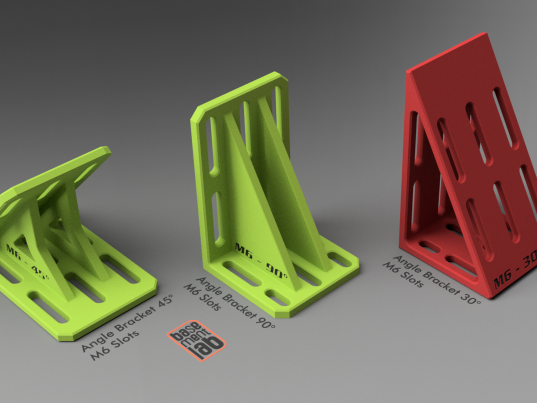 Strong Angle Bracket  45°- 90° / M6 - 1/4-20 Slots