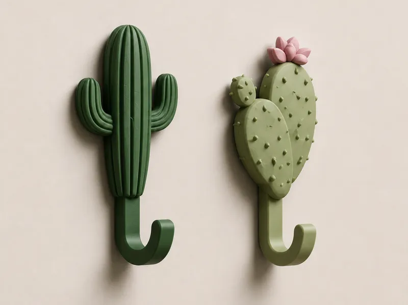 Cactus Wall Hook Set  | Desert Style Towel Hanger 