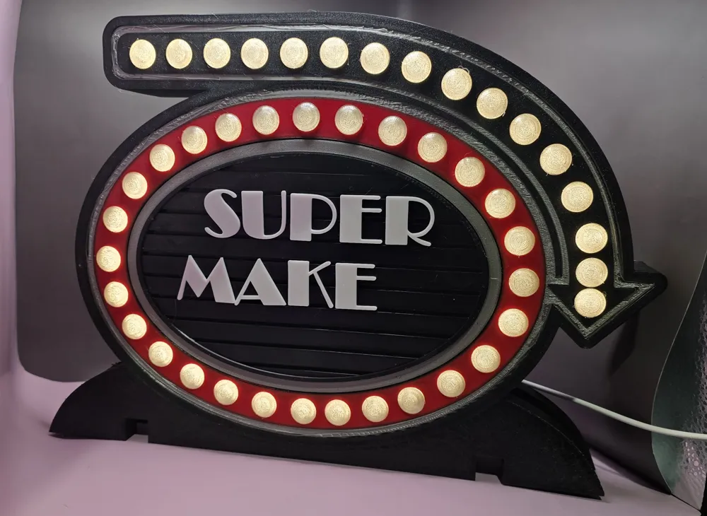 Vintage Retro Lighted Sign by Megn333 MakerWorld: Download Free 3D Models