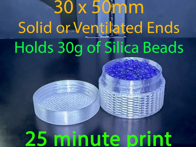 30 x 50mm 30g Silica Bead Desiccant Container