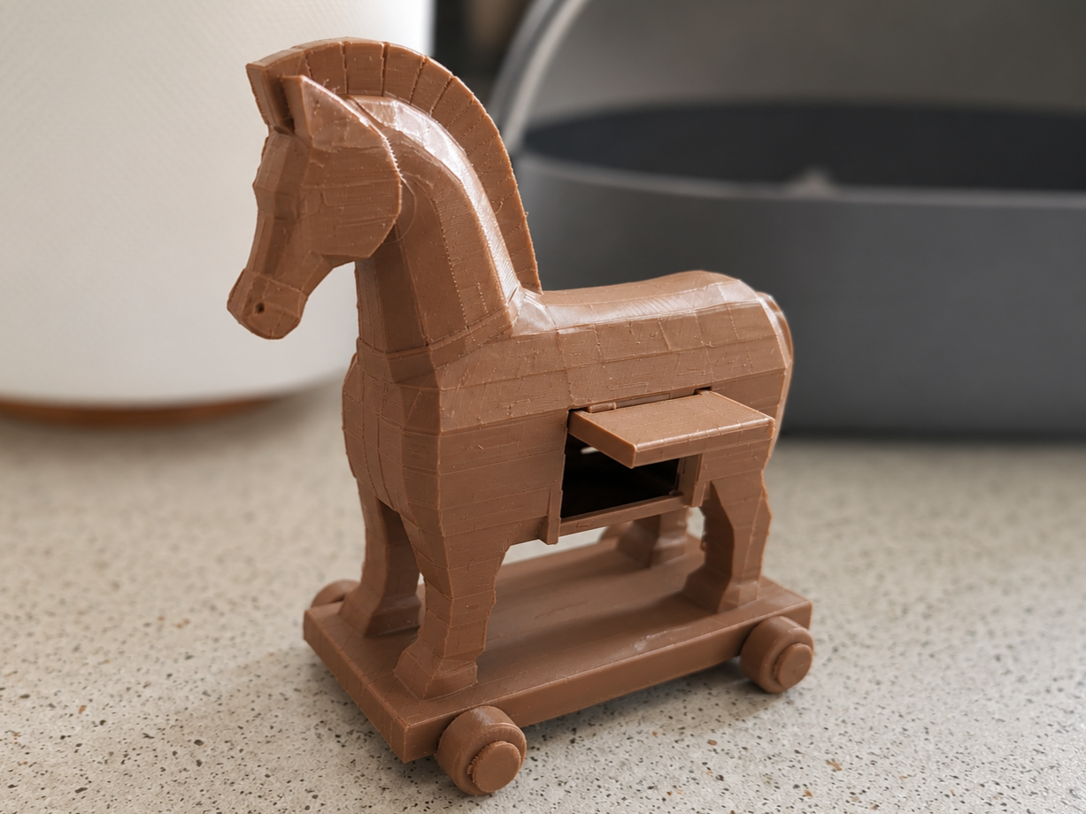 Trojan Horse Secret Box – Working Door & Wheels