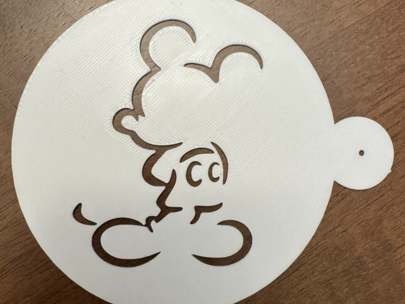 Mickey Mouse latte art
