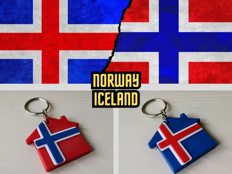 Norway Iceland Keychain