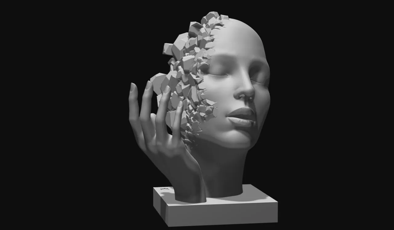 Shattered Serenity Sculpture view 2