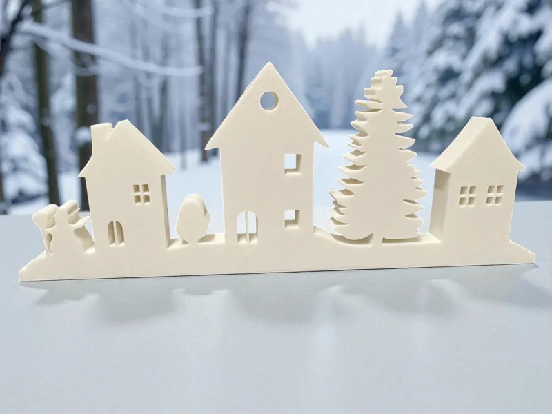 Winterdorf-Silhouette Deko für die Weihnachtszeit
