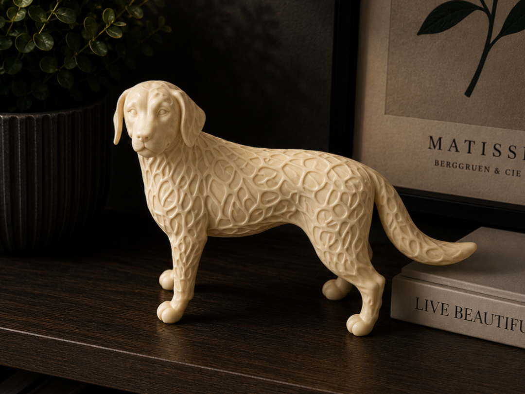 Elegant Lattice Dog Sculpture-Modern  3D Print