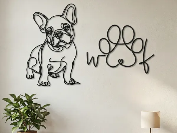 Décoration murale minimaliste patte de chien