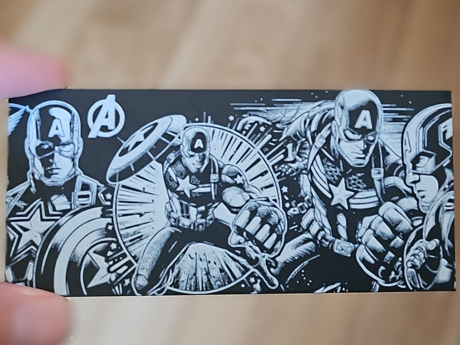 Capitan America Hueforge 2 colores