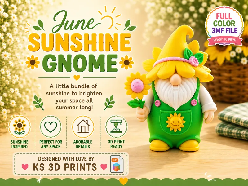 June Sunshine Gnome Full Color 3mf 