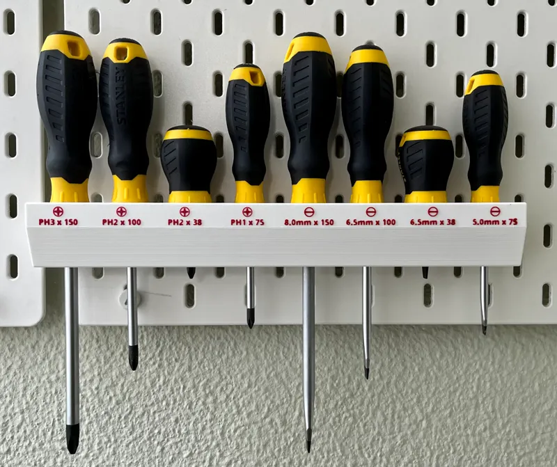 Ikea SKADIS Support for big Stanley screwdrivers