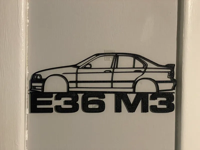 E36 M3 Sedan Wall Art with Title