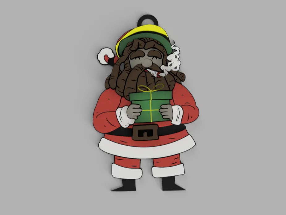 Funky Rasta Santa Rasta Santa Claus - Keychain by PrintMore MakerWorld: Download Free 3D ...
